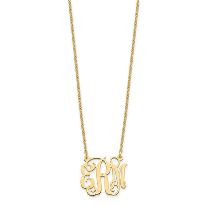 Gold Plated Sterling Silver/Gold Small Monogram Necklace