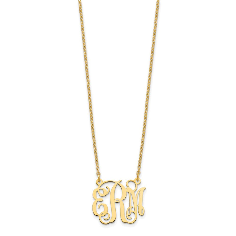 Gold Plated Sterling Silver/Gold Small Monogram Necklace