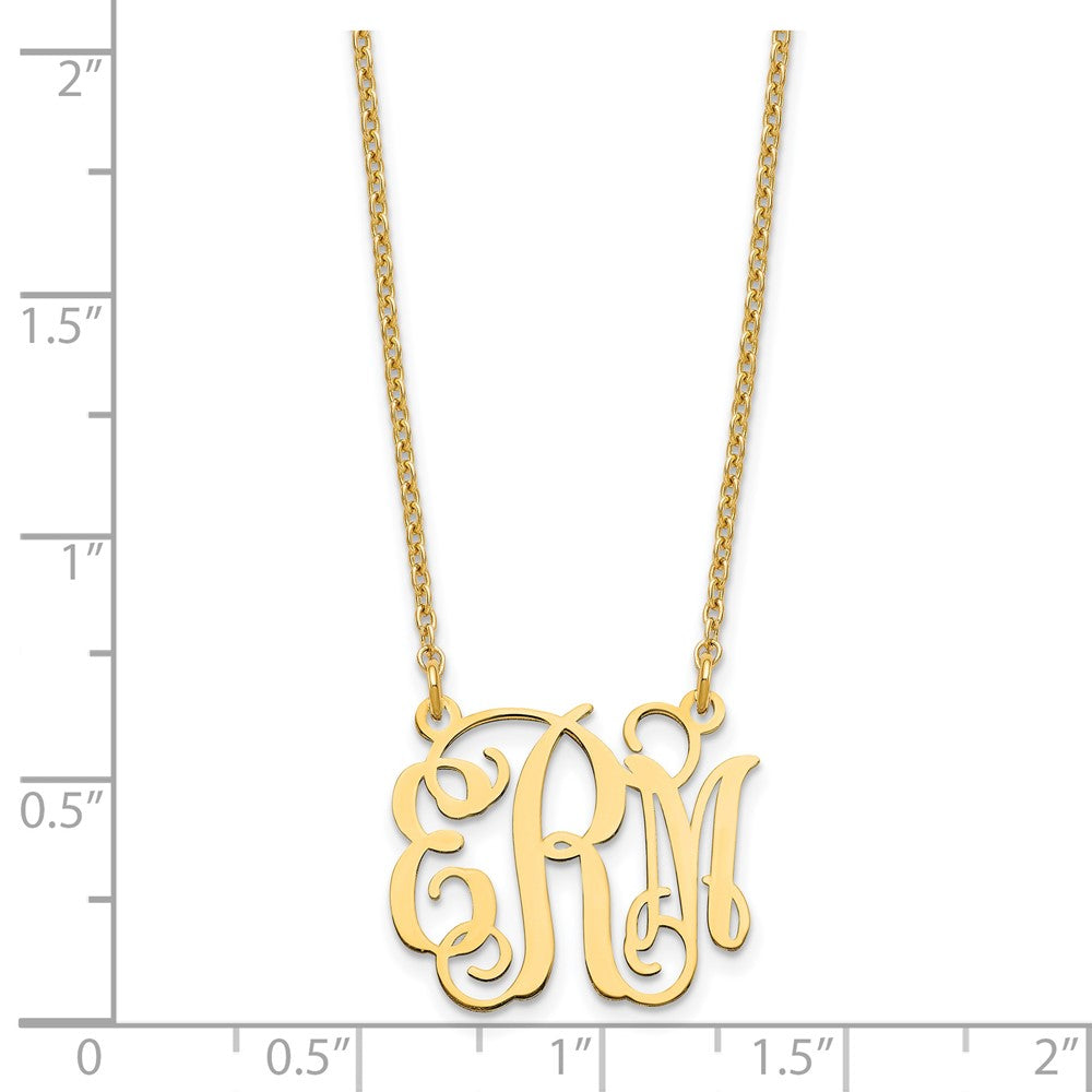 Gold Plated Sterling Silver/Gold Small Monogram Necklace