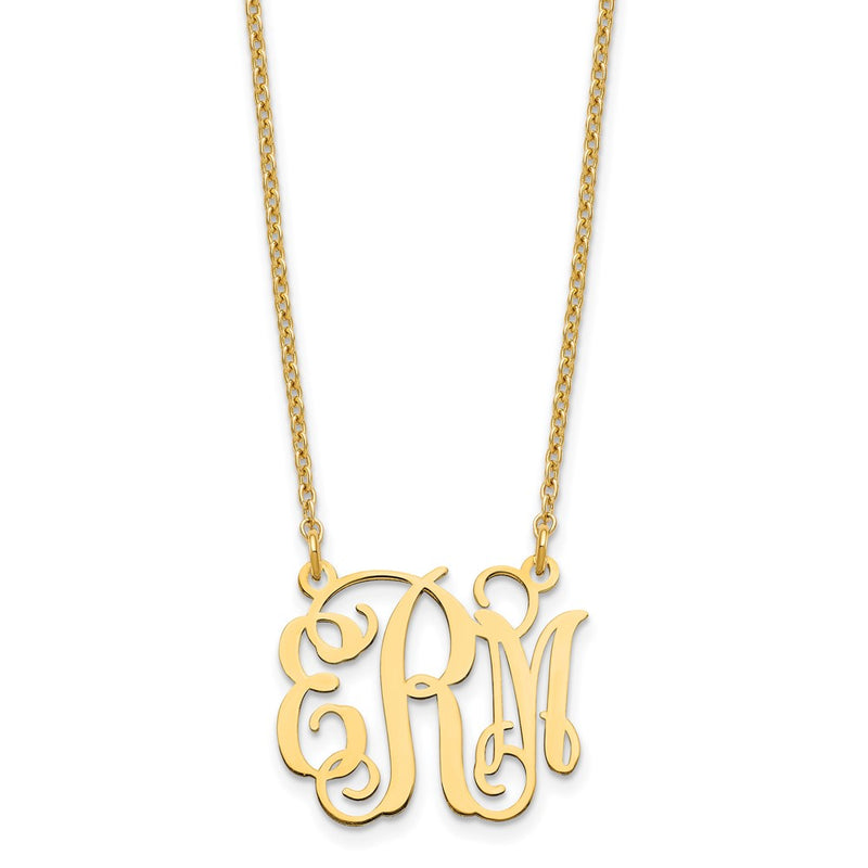 Gold Plated Sterling Silver/Gold Small Monogram Necklace