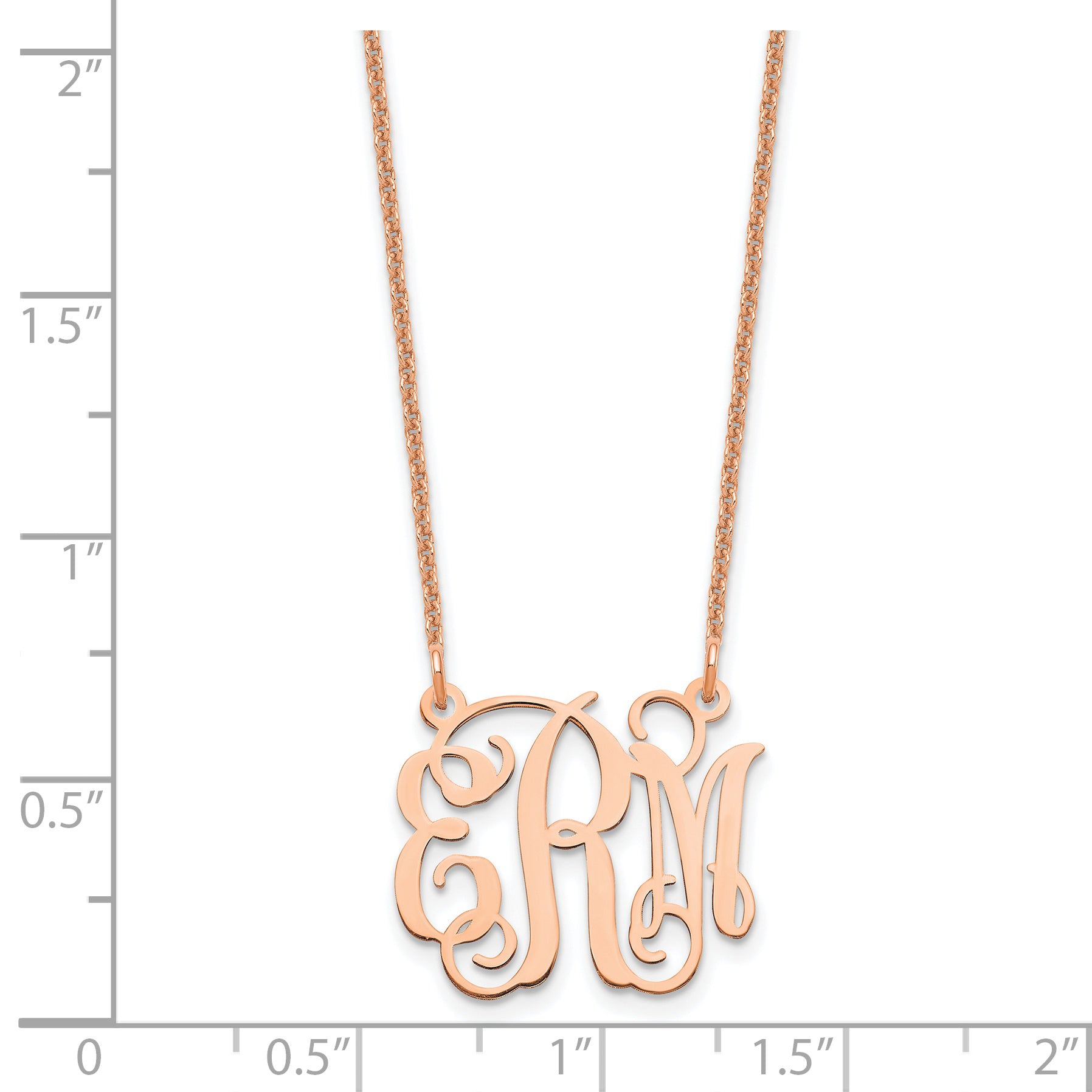 14K Rose Gold Small Monogram Necklace