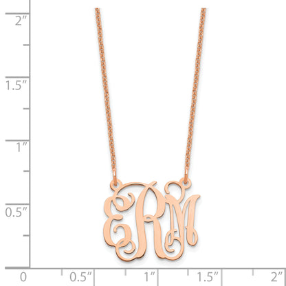 14K Rose Gold Small Monogram Necklace