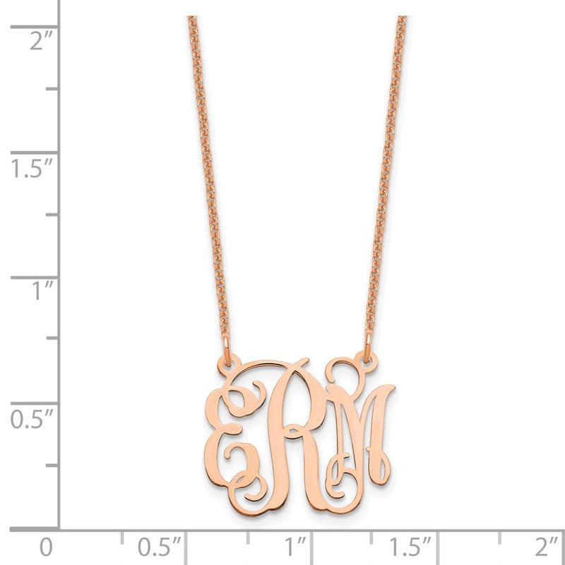 14K Rose Gold Small Monogram Necklace