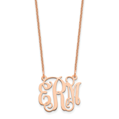 14K Rose Gold Small Monogram Necklace