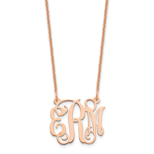14K Rose Gold Small Monogram Necklace