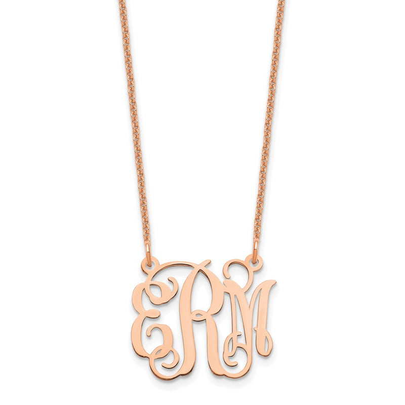 14K Rose Gold Small Monogram Necklace