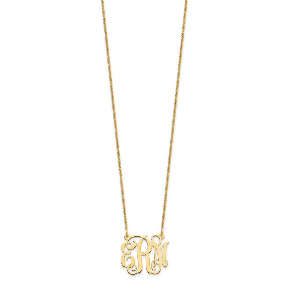 14K Yellow Gold Small Monogram Necklace