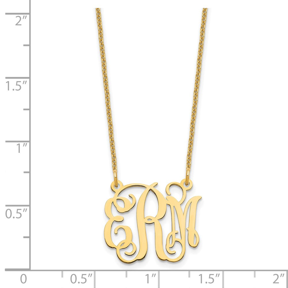 14K Yellow Gold Small Monogram Necklace