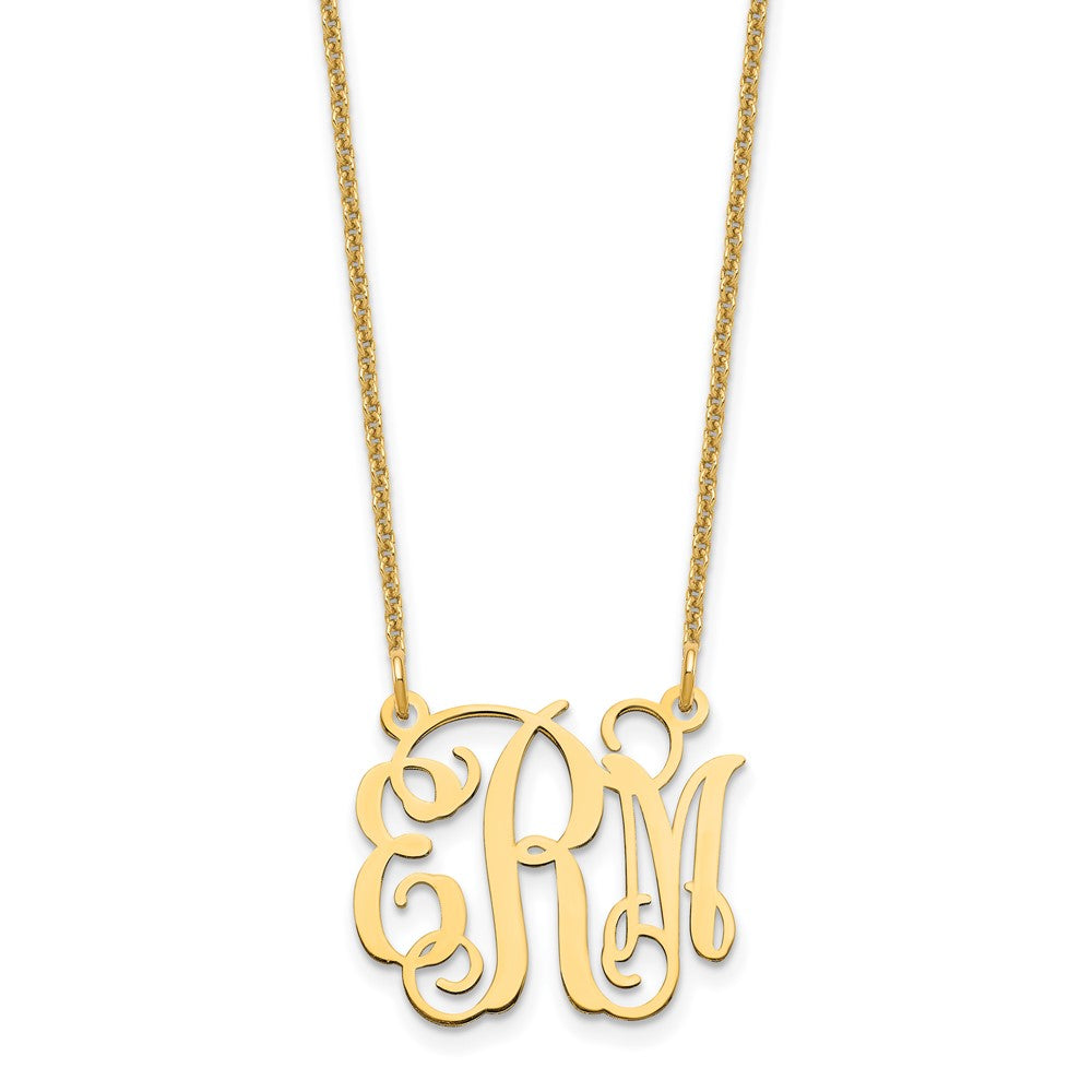 14K Yellow Gold Small Monogram Necklace