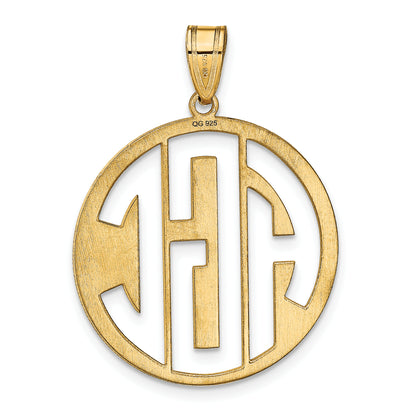 14K Yellow Gold Round Cut Out Monogram Pendant