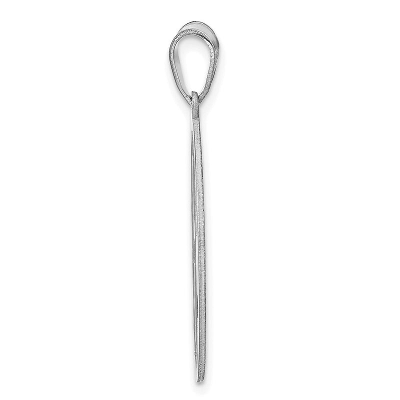Sterling Silver Silver/Rhodium Plated Round Cut Out Monogram Pendant
