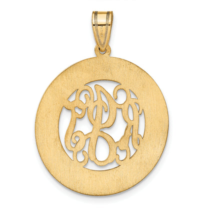 14K Yellow Gold Round Family Monogram Pendant