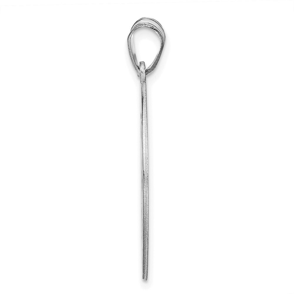 Sterling Silver Silver/Rhodium Plated Round Family Monogram Pendant