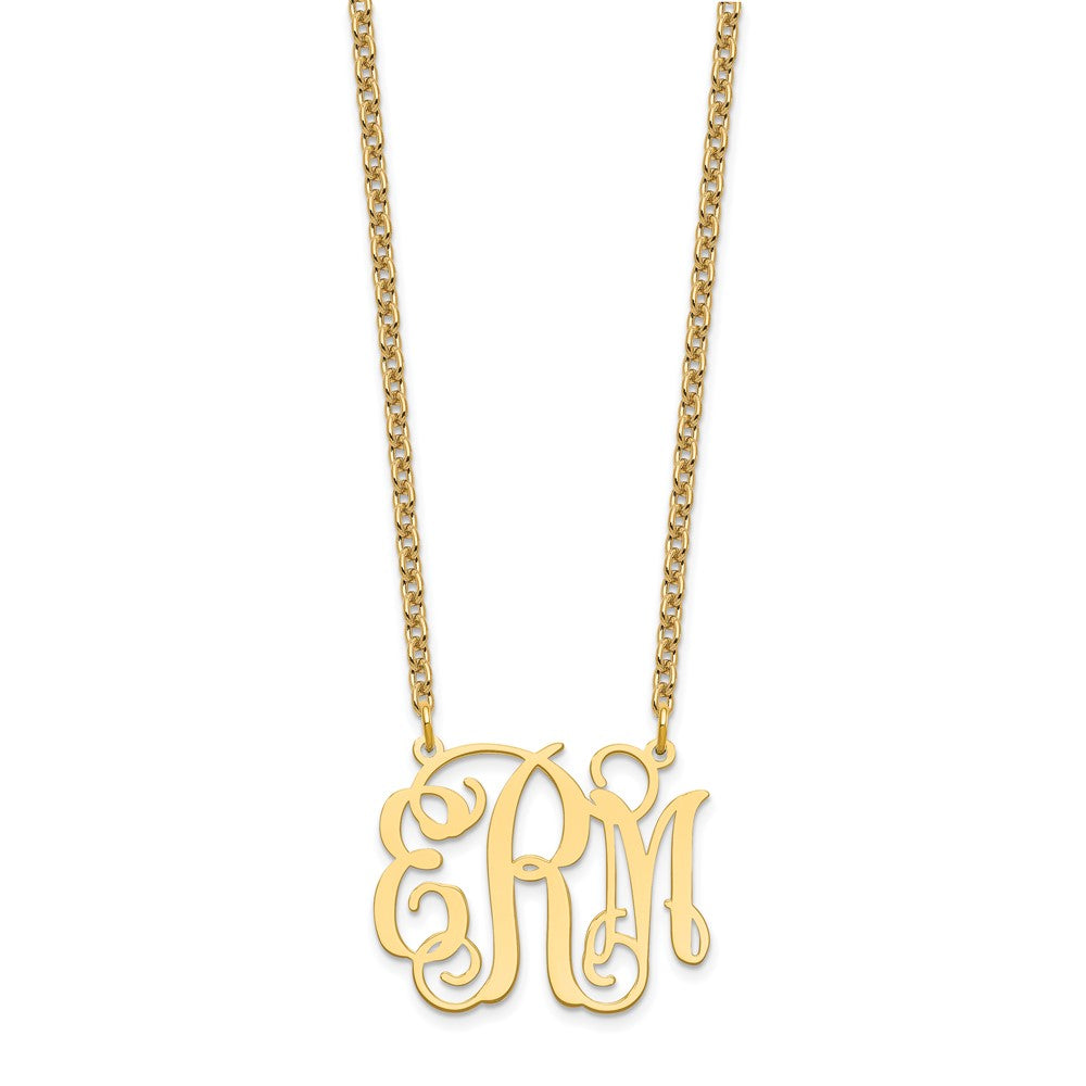 Gold Plated Sterling Silver/Gold Medium Monogram Necklace