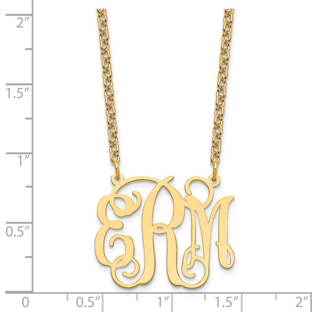 Gold Plated Sterling Silver/Gold Medium Monogram Necklace