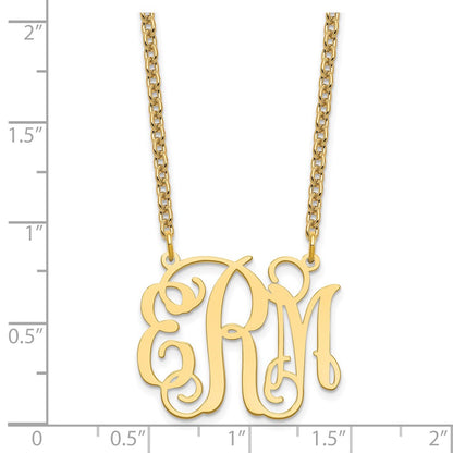 Gold Plated Sterling Silver/Gold Medium Monogram Necklace