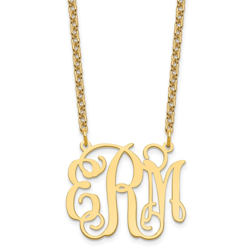 Gold Plated Sterling Silver/Gold Medium Monogram Necklace