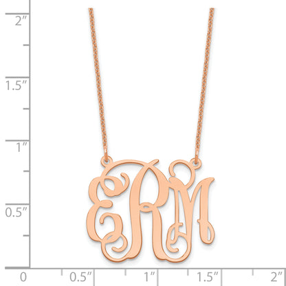 14K Rose Gold Medium Monogram Necklace