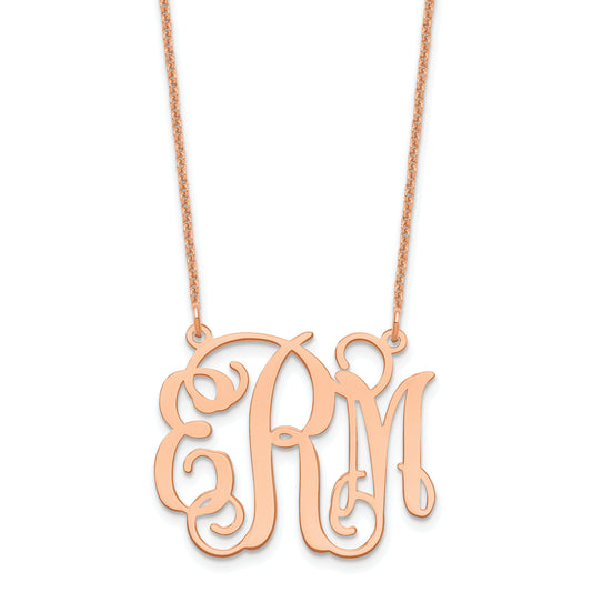 14K Rose Gold Medium Monogram Necklace