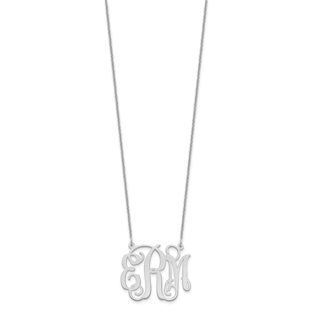 14K White Gold Medium Monogram Necklace