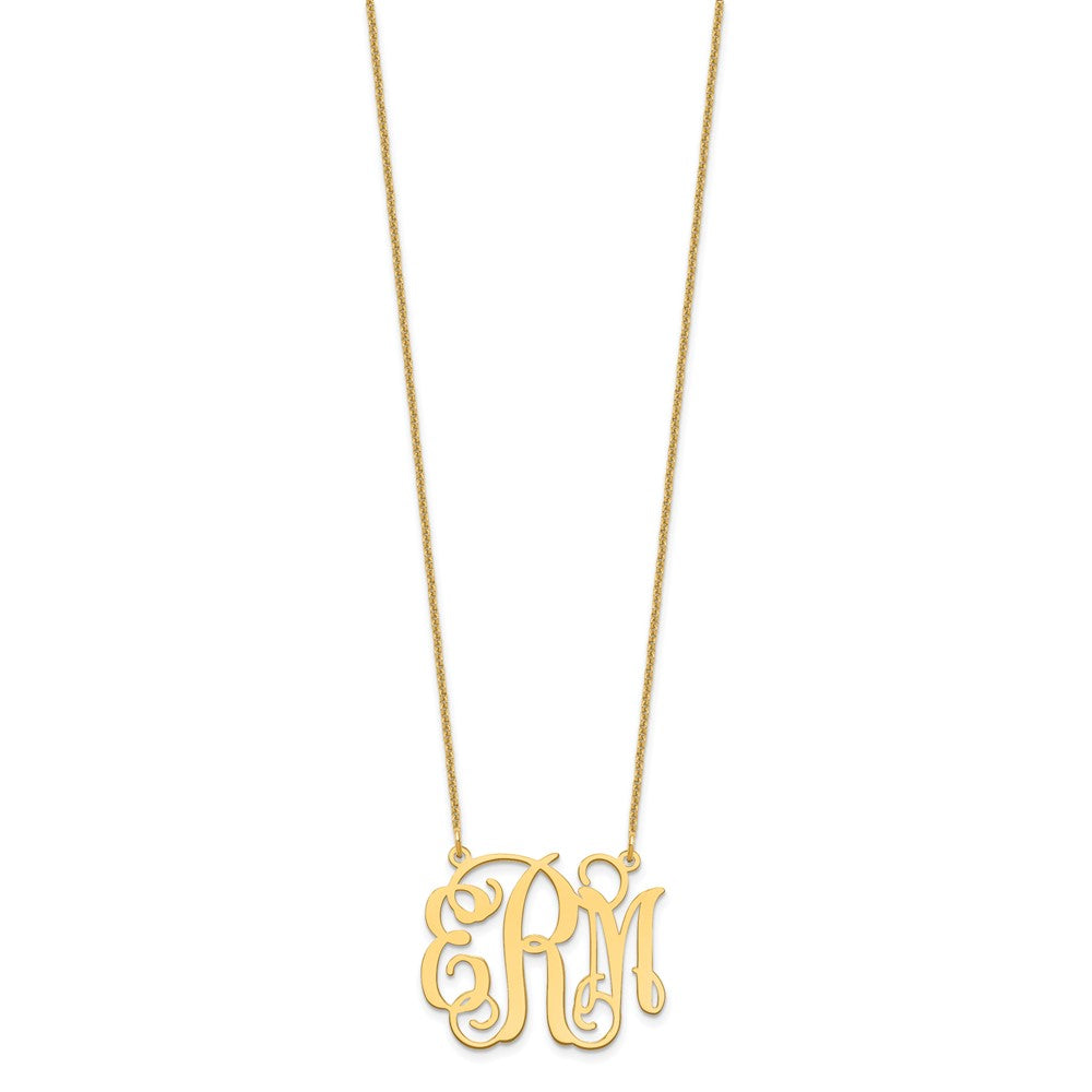 14K Yellow Gold Medium Monogram Necklace