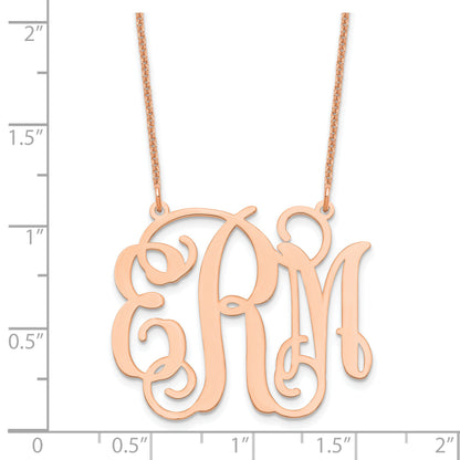 14K Rose Gold Large Monogram Necklace