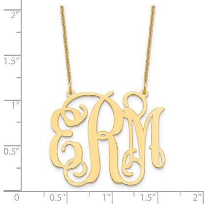 14K Yellow Gold Large Monogram Necklace