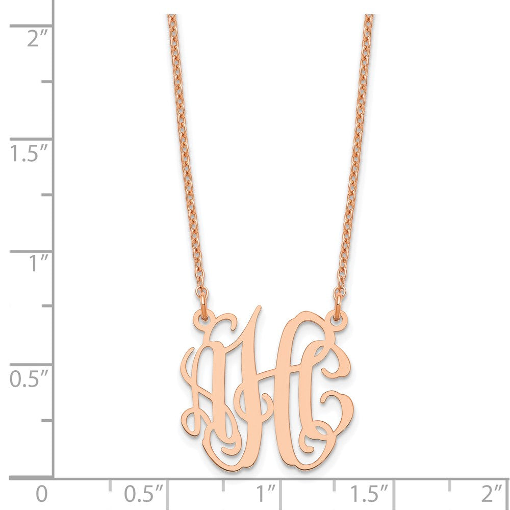 Rose Plated Sterling Silver/Rose Small Monogram Necklace