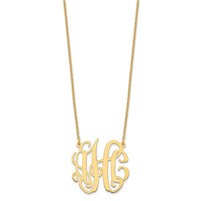 Gold Plated Sterling Silver/Gold Small Monogram Necklace