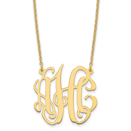 Gold Plated Sterling Silver/Gold Small Monogram Necklace
