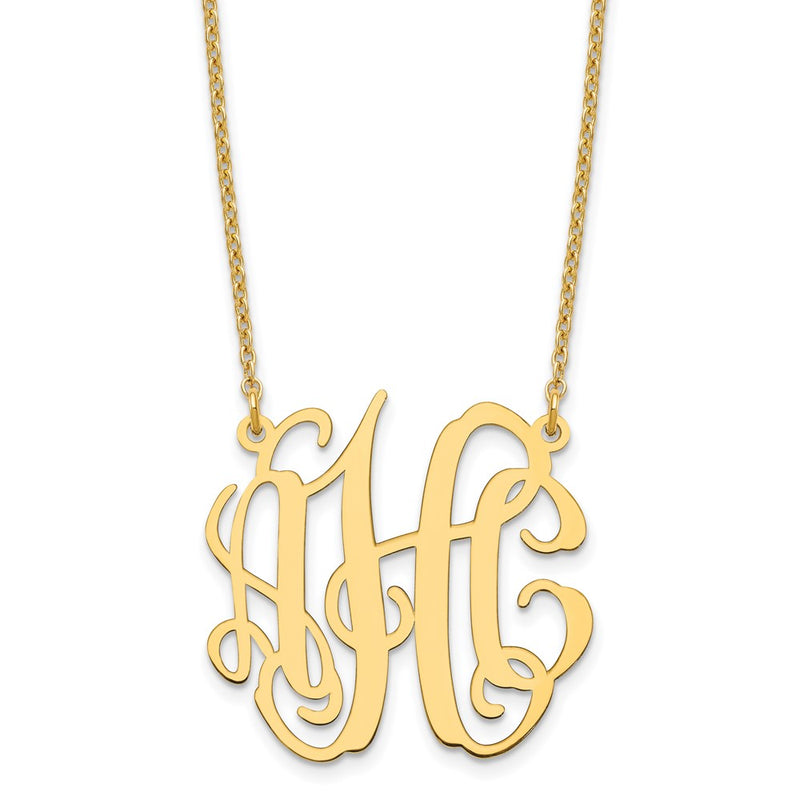 Gold Plated Sterling Silver/Gold Small Monogram Necklace