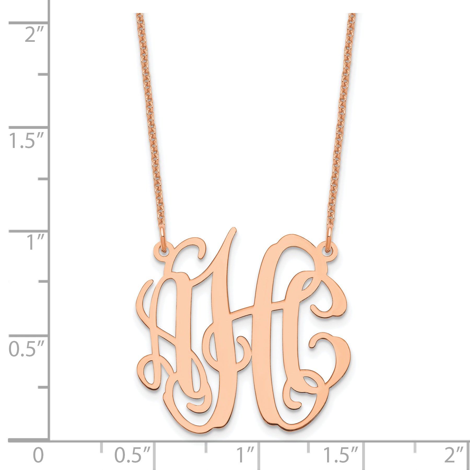 14K Rose Gold Small Monogram Necklace