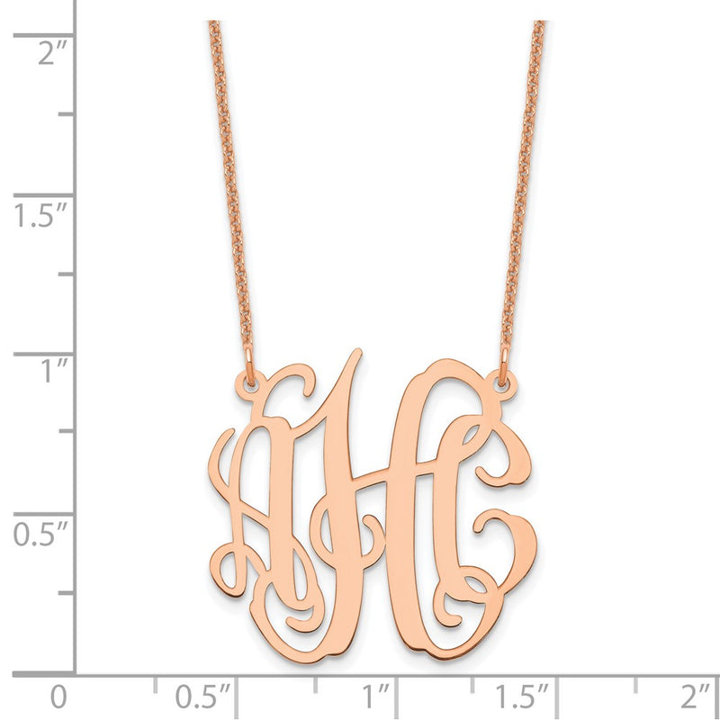 14K Rose Gold Small Monogram Necklace