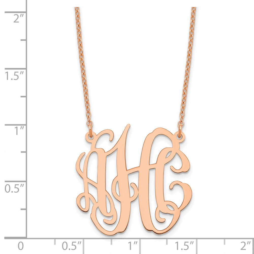 Rose Plated Sterling Silver/Rose Small Monogram Necklace