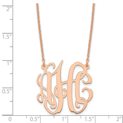 Rose Plated Sterling Silver/Rose Small Monogram Necklace