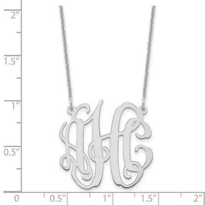 14K White Gold Small Monogram Necklace