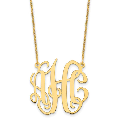 14K Yellow Gold Small Monogram Necklace