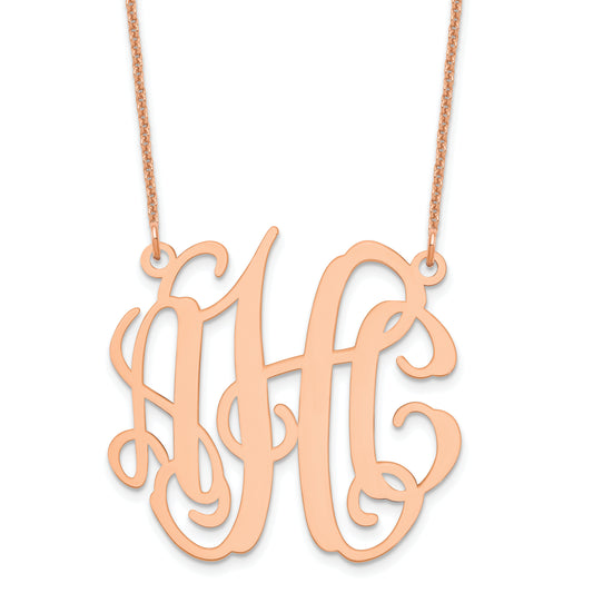 14K Rose Gold Medium Monogram Necklace