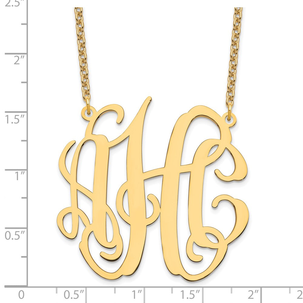 Gold Plated Sterling Silver/Gold Large Monogram Necklace