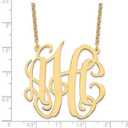 Gold Plated Sterling Silver/Gold Large Monogram Necklace