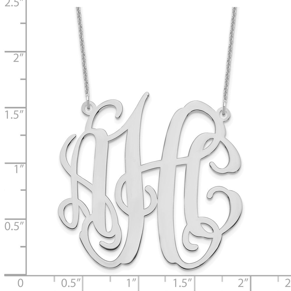 14K White Gold Large Monogram Necklace