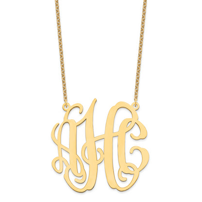 Gold Plated Sterling Silver/Gold Large Monogram Necklace