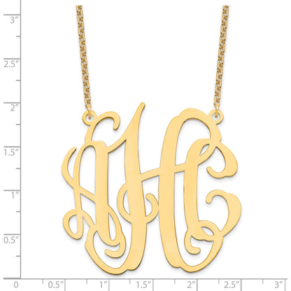 Gold Plated Sterling Silver/Gold Large Monogram Necklace