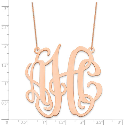 14K Rose Gold Large Monogram Necklace