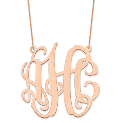 14K Rose Gold Large Monogram Necklace