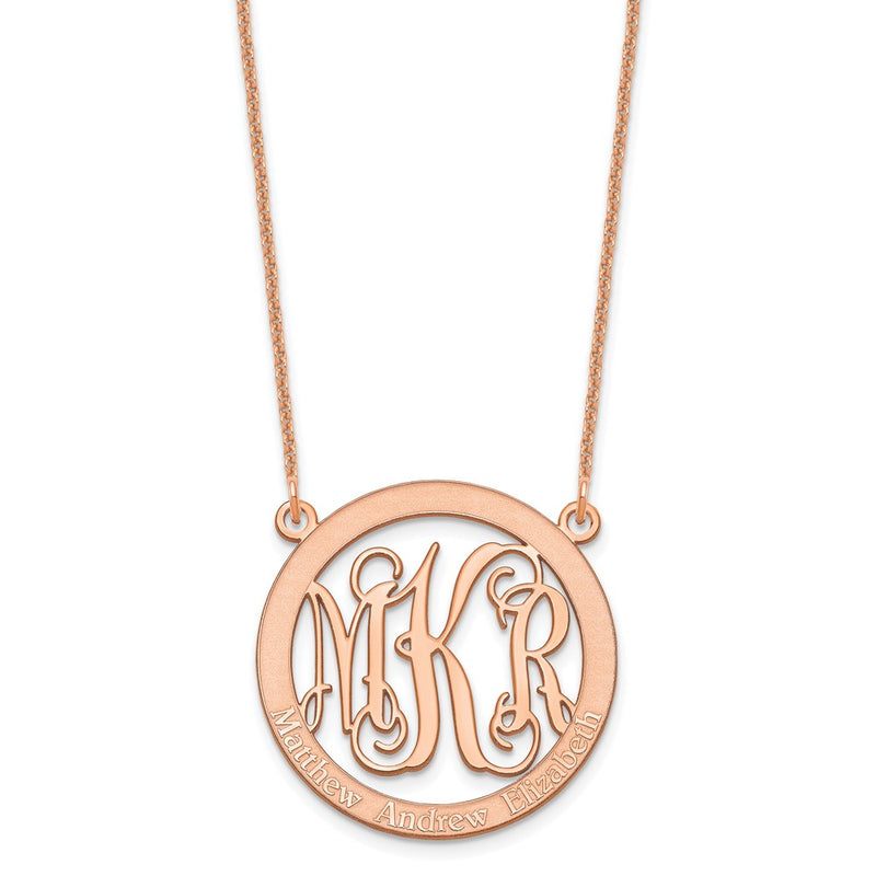 14K Rose Gold Small Family Monogram Necklace