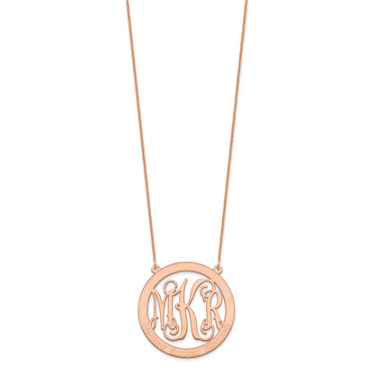 14K Rose Gold Large Family Monogram Necklace