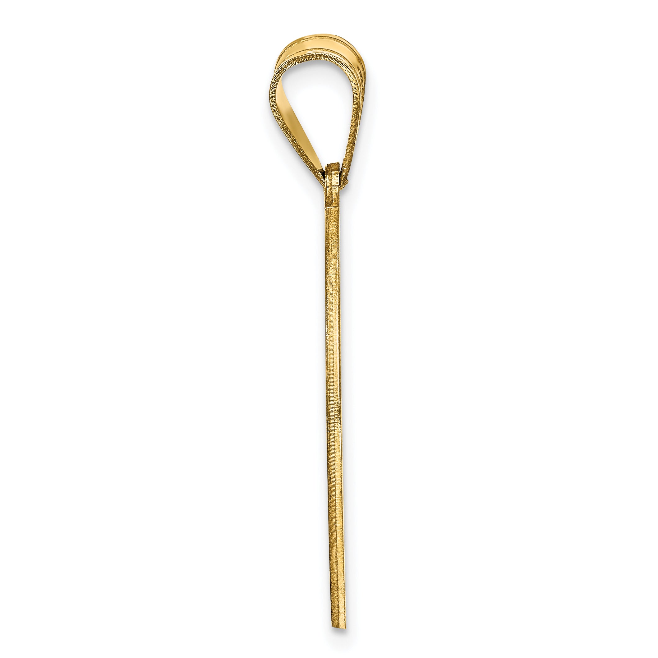 14K Yellow Gold Round Block Letter Monogram Pendant