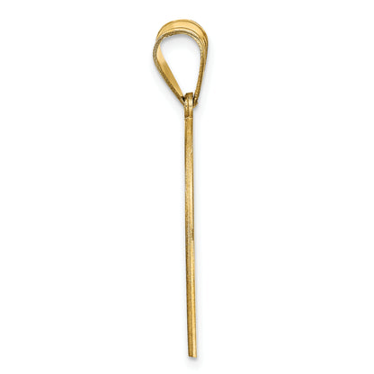 14K Yellow Gold Round Block Letter Monogram Pendant