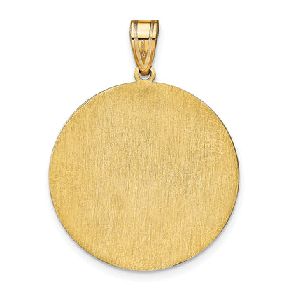 14K Yellow Gold Round Block Letter Monogram Pendant